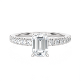 1 3/8 ctw Emerald-Cut Lab Grown Diamond Side Stone Engagement Ring