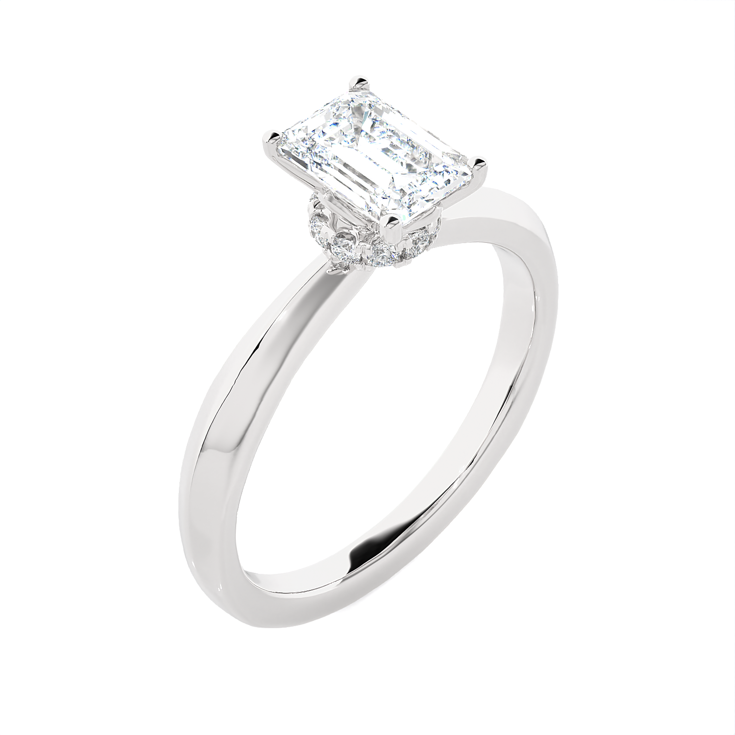 Emerald-Cut Lab Grown Diamond Solitaire Engagement Ring