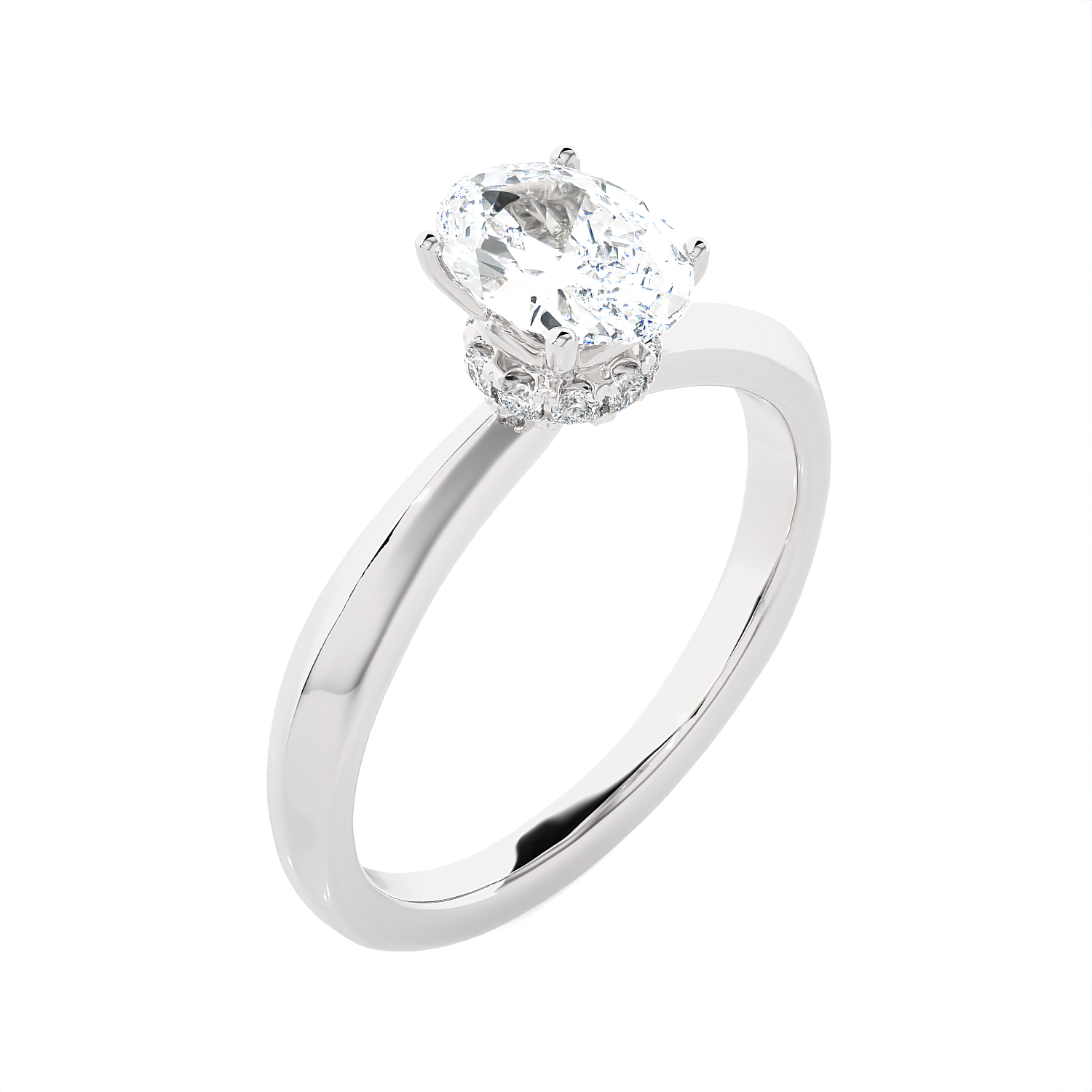 1 ctw Oval Lab Grown Diamond Solitaire Engagement Ring