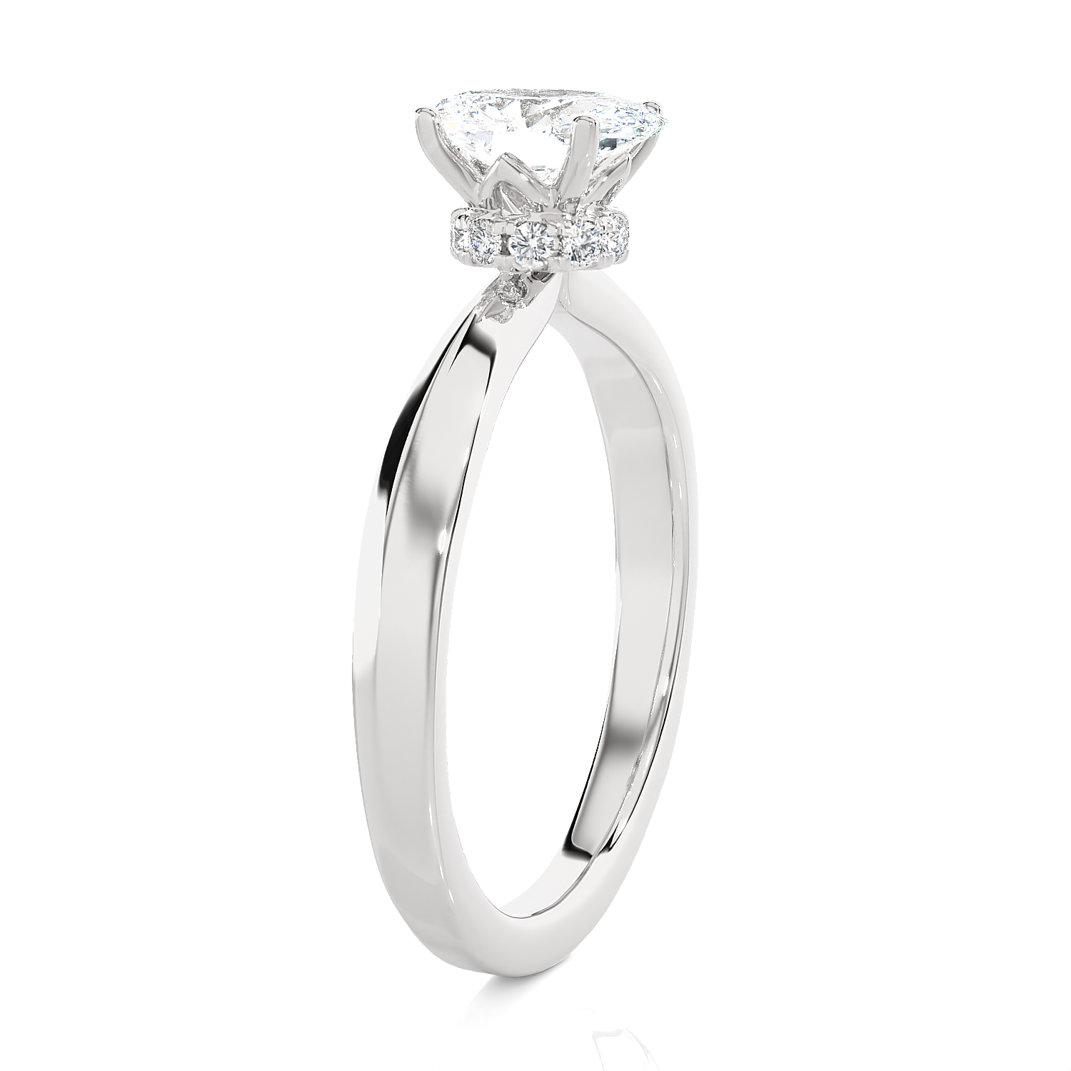 1 ctw Oval Lab Grown Diamond Solitaire Engagement Ring