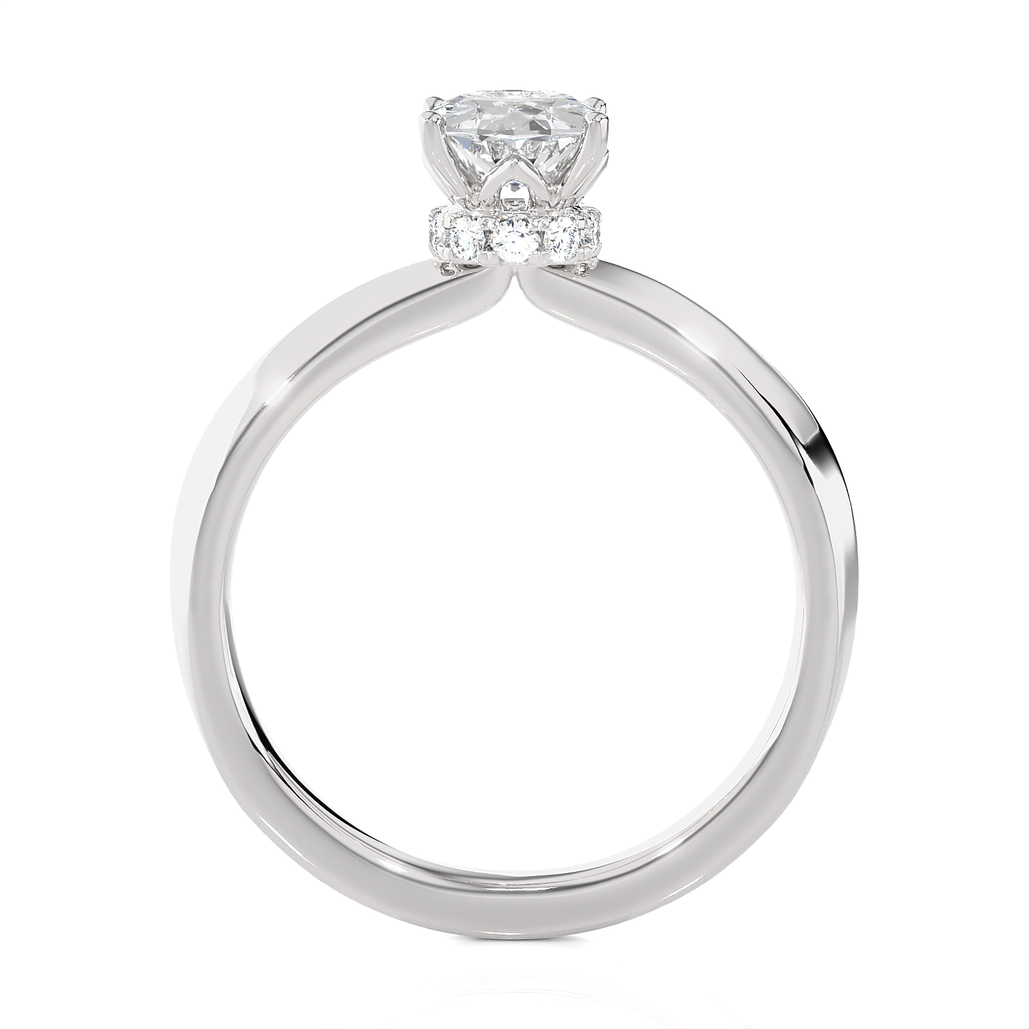 1 ctw Oval Lab Grown Diamond Solitaire Engagement Ring
