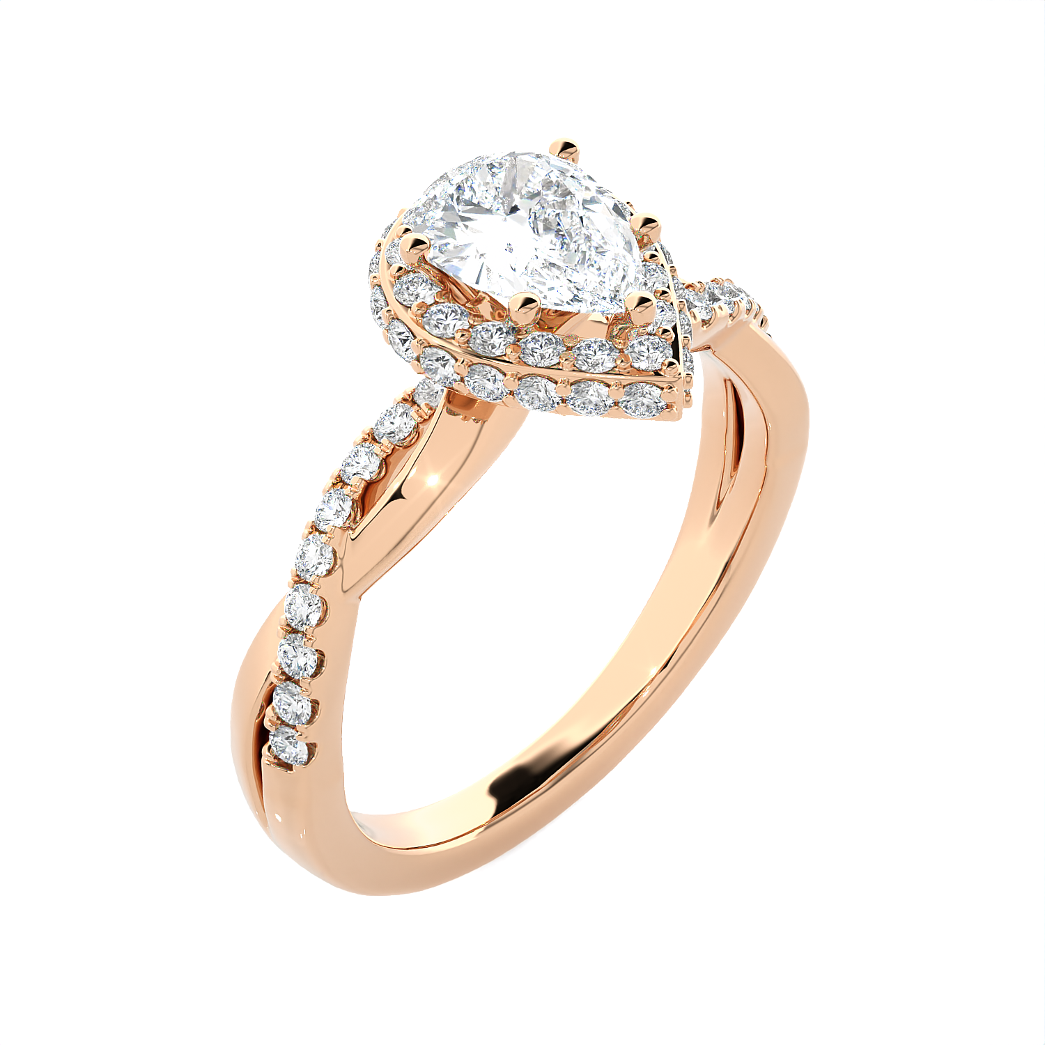 1 1/2 ctw Pear-Shaped Lab Grown Diamond Halo Engagement Ring