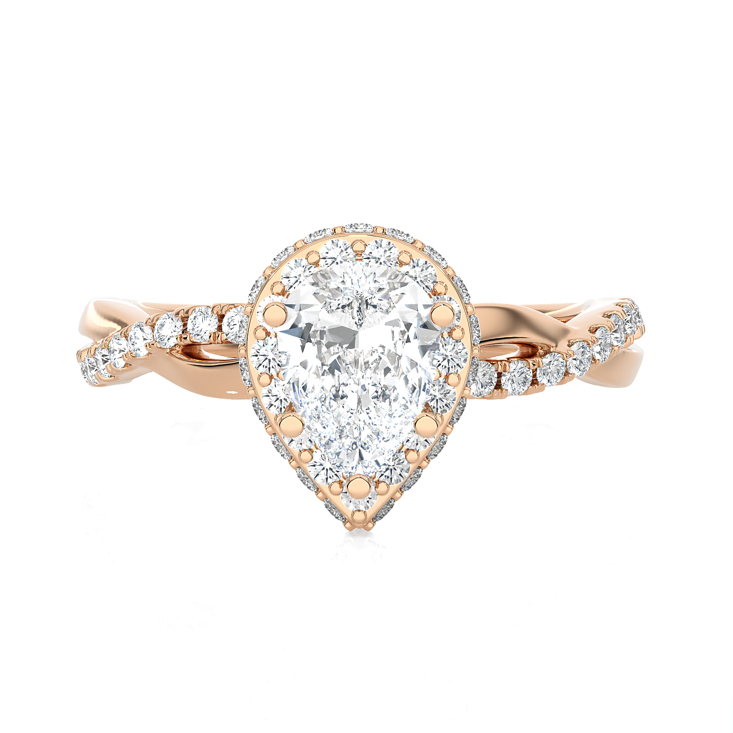 1 1/2 ctw Pear-Shaped Lab Grown Diamond Halo Engagement Ring