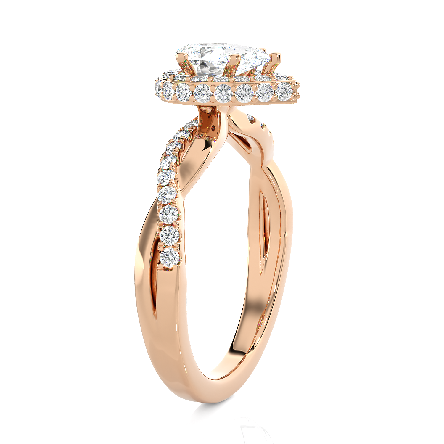 1 1/2 ctw Pear-Shaped Lab Grown Diamond Halo Engagement Ring