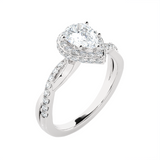 1 1/2 ctw Pear-Shaped Lab Grown Diamond Halo Engagement Ring