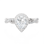 1 1/2 ctw Pear-Shaped Lab Grown Diamond Halo Engagement Ring
