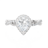 1 1/2 ctw Pear-Shaped Lab Grown Diamond Halo Engagement Ring