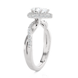 1 1/2 ctw Pear-Shaped Lab Grown Diamond Halo Engagement Ring