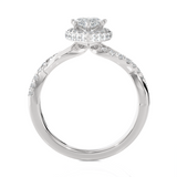 1 1/2 ctw Pear-Shaped Lab Grown Diamond Halo Engagement Ring