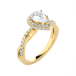 1 1/2 ctw Pear-Shaped Lab Grown Diamond Halo Engagement Ring