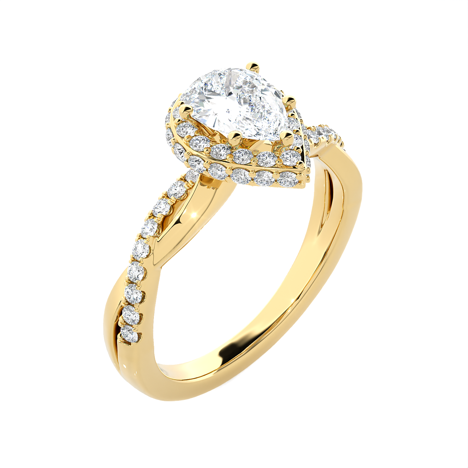 1 1/2 ctw Pear-Shaped Lab Grown Diamond Halo Engagement Ring