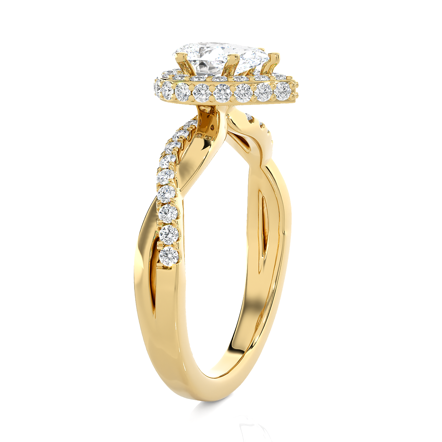 1 1/2 ctw Pear-Shaped Lab Grown Diamond Halo Engagement Ring