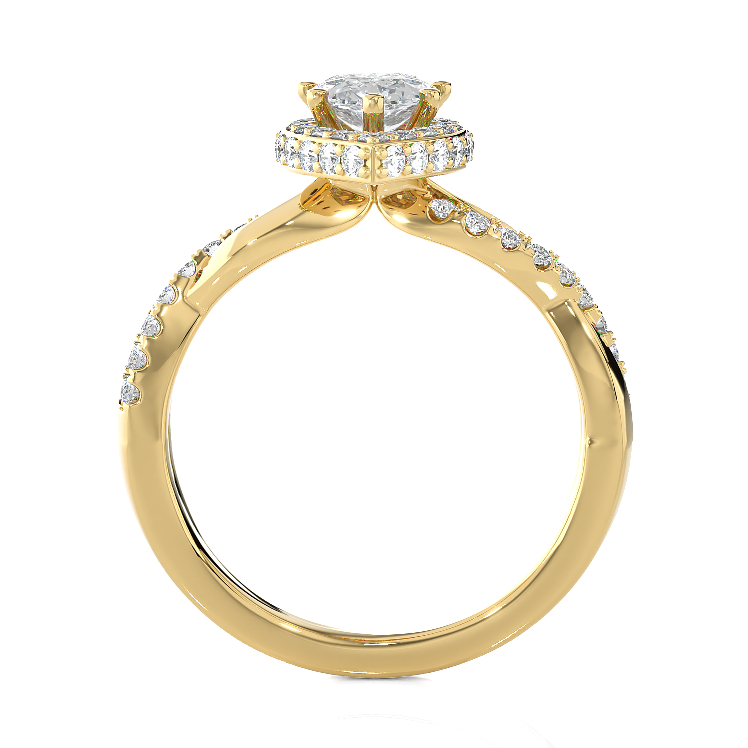 1 1/2 ctw Pear-Shaped Lab Grown Diamond Halo Engagement Ring