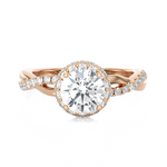 1 1/2 ctw Round Lab Grown Diamond Halo Engagement Ring
