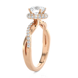 1 1/2 ctw Round Lab Grown Diamond Halo Engagement Ring