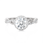 1 1/2 ctw Round Lab Grown Diamond Halo Engagement Ring