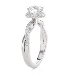 1 1/2 ctw Round Lab Grown Diamond Halo Engagement Ring