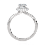 1 1/2 ctw Round Lab Grown Diamond Halo Engagement Ring