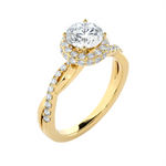 1 1/2 ctw Round Lab Grown Diamond Halo Engagement Ring