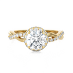 1 1/2 ctw Round Lab Grown Diamond Halo Engagement Ring