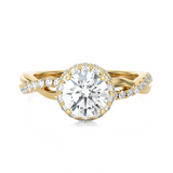 1 1/2 ctw Round Lab Grown Diamond Halo Engagement Ring