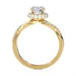 1 1/2 ctw Round Lab Grown Diamond Halo Engagement Ring