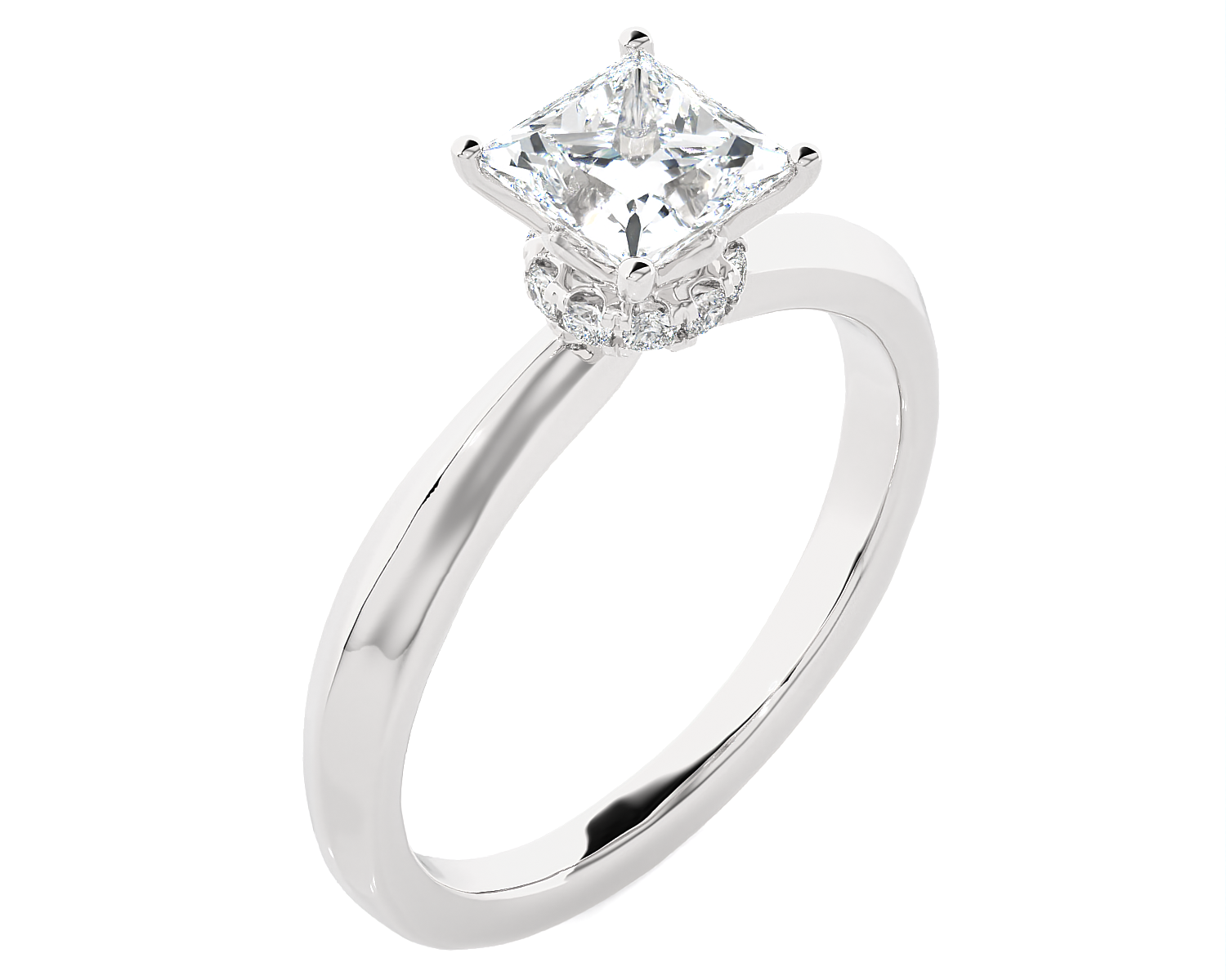 1 ctw Princess-Cut Lab Grown Diamond Solitaire Engagement Ring