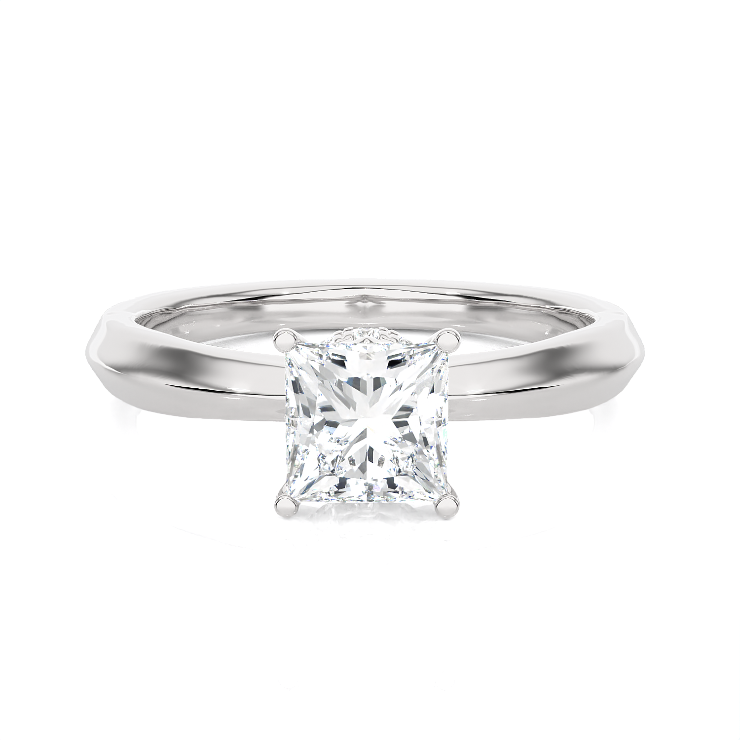 1 ctw Princess-Cut Lab Grown Diamond Solitaire Engagement Ring