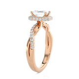 Emerald-Cut Lab Grown Diamond Halo Engagement Ring