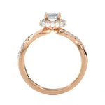 Emerald-Cut Lab Grown Diamond Halo Engagement Ring