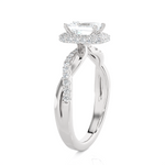 Emerald-Cut Lab Grown Diamond Halo Engagement Ring
