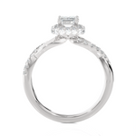 Emerald-Cut Lab Grown Diamond Halo Engagement Ring