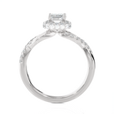 Emerald-Cut Lab Grown Diamond Halo Engagement Ring