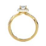 Emerald-Cut Lab Grown Diamond Halo Engagement Ring