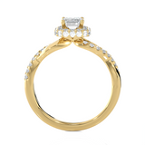 Emerald-Cut Lab Grown Diamond Halo Engagement Ring