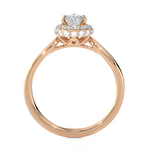 Pear-Shaped Lab Grown Diamond Halo Engagement Ring