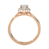 Pear-Shaped Lab Grown Diamond Halo Engagement Ring