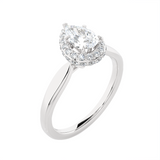 Pear-Shaped Lab Grown Diamond Halo Engagement Ring