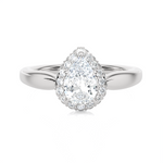 Pear-Shaped Lab Grown Diamond Halo Engagement Ring