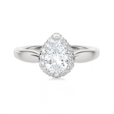 Pear-Shaped Lab Grown Diamond Halo Engagement Ring