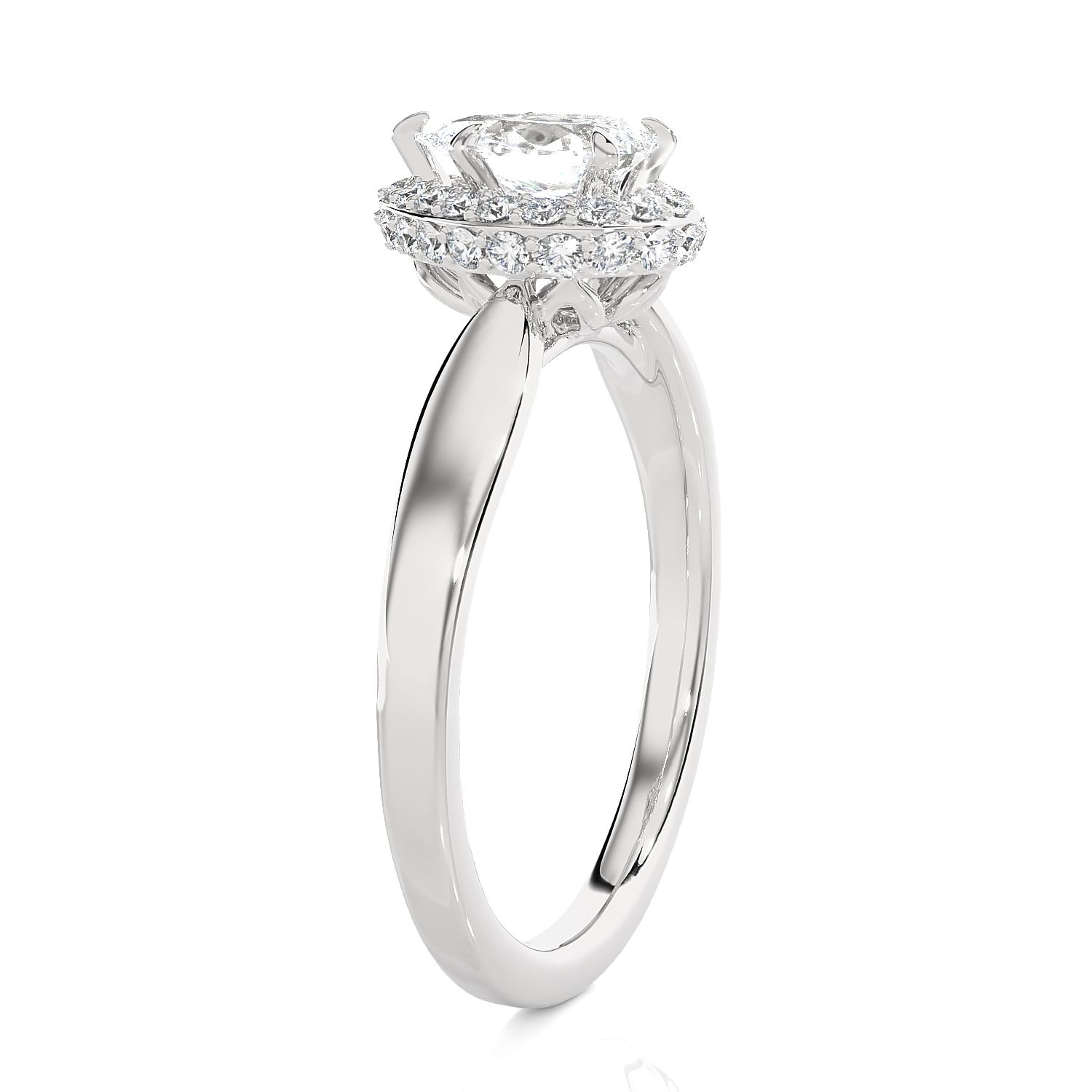 Pear-Shaped Lab Grown Diamond Halo Engagement Ring