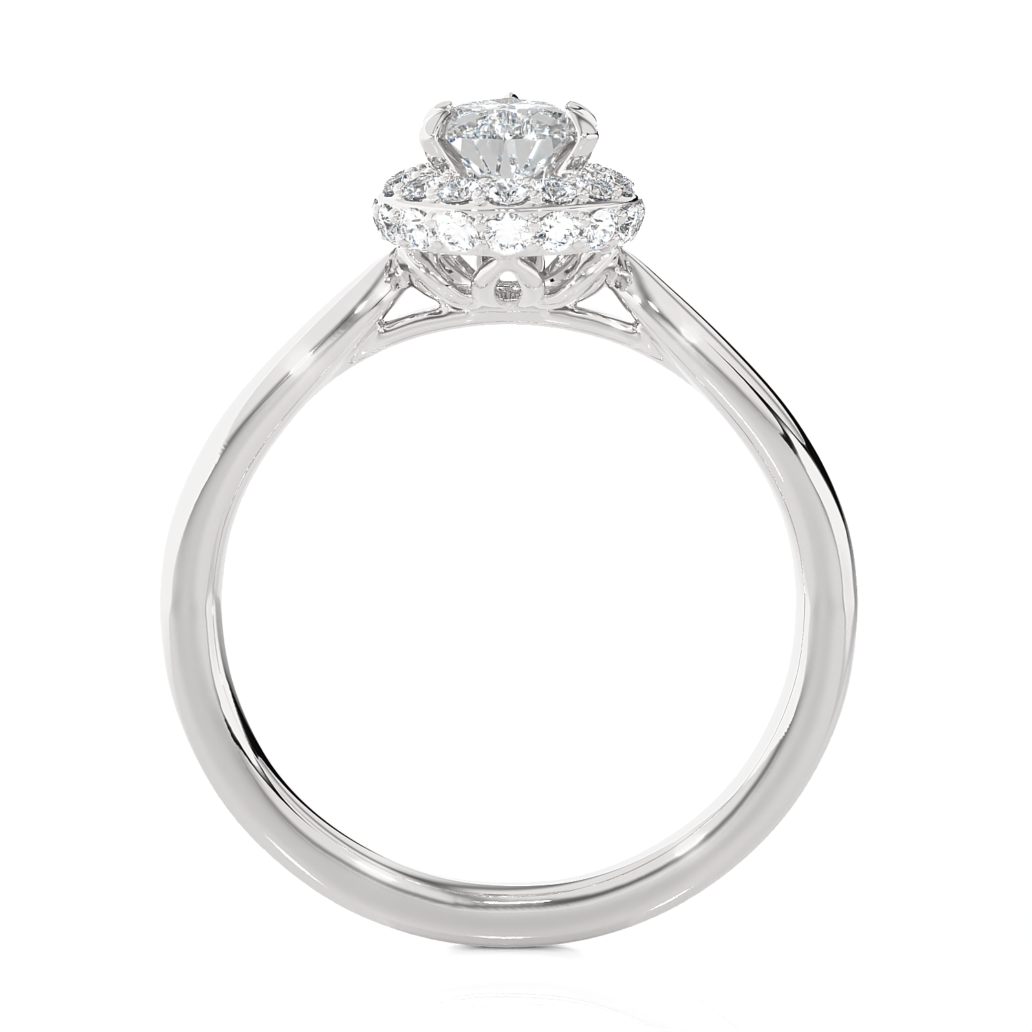 Pear-Shaped Lab Grown Diamond Halo Engagement Ring