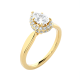 Pear-Shaped Lab Grown Diamond Halo Engagement Ring