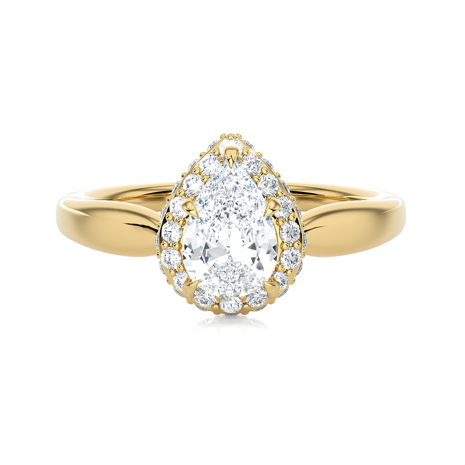 Pear-Shaped Lab Grown Diamond Halo Engagement Ring