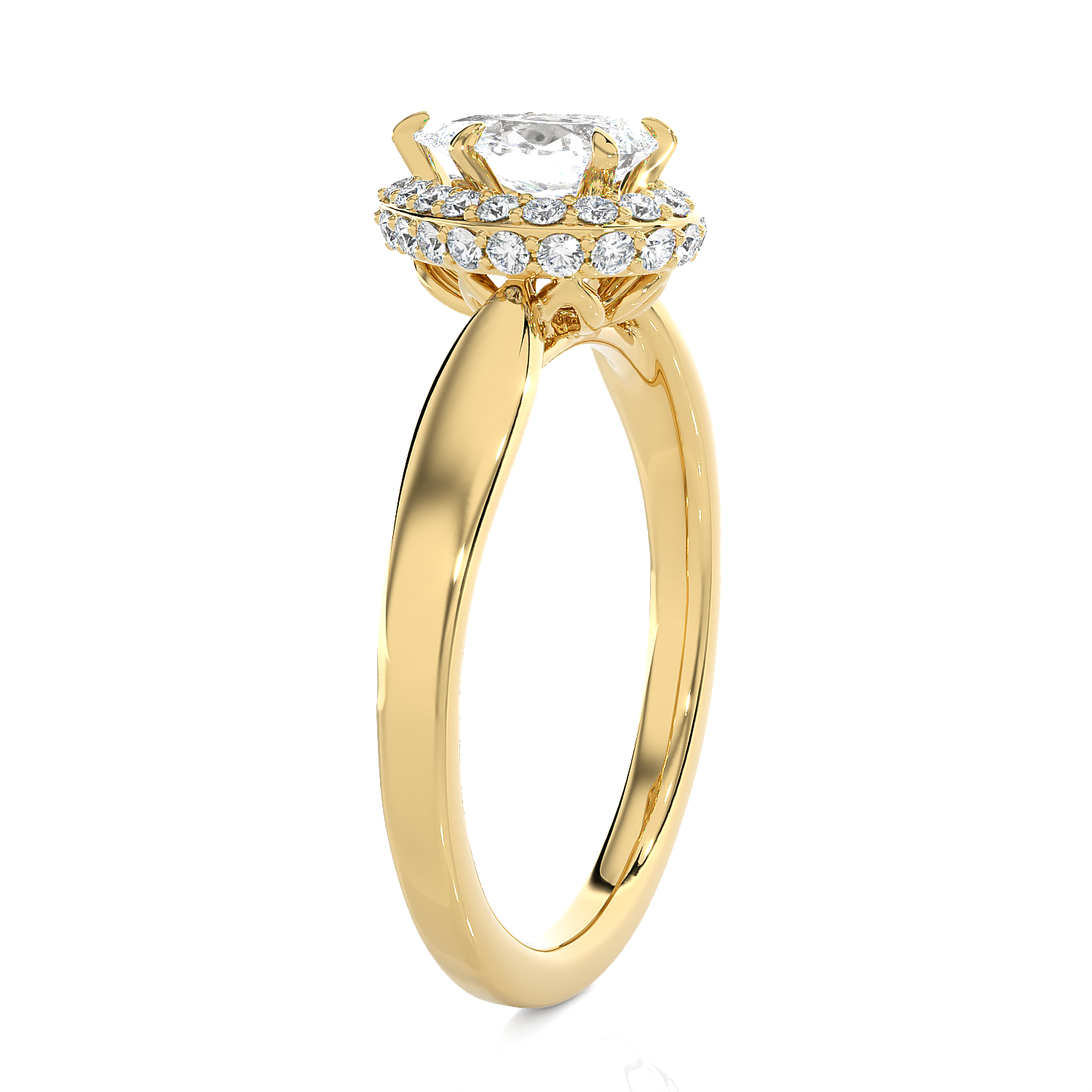Pear-Shaped Lab Grown Diamond Halo Engagement Ring