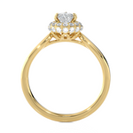 Pear-Shaped Lab Grown Diamond Halo Engagement Ring