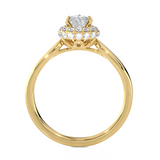 Pear-Shaped Lab Grown Diamond Halo Engagement Ring