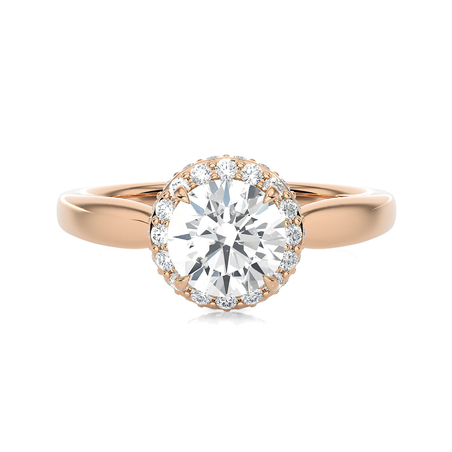 1 3/8 ctw Round Lab Grown Diamond Halo Engagement Ring