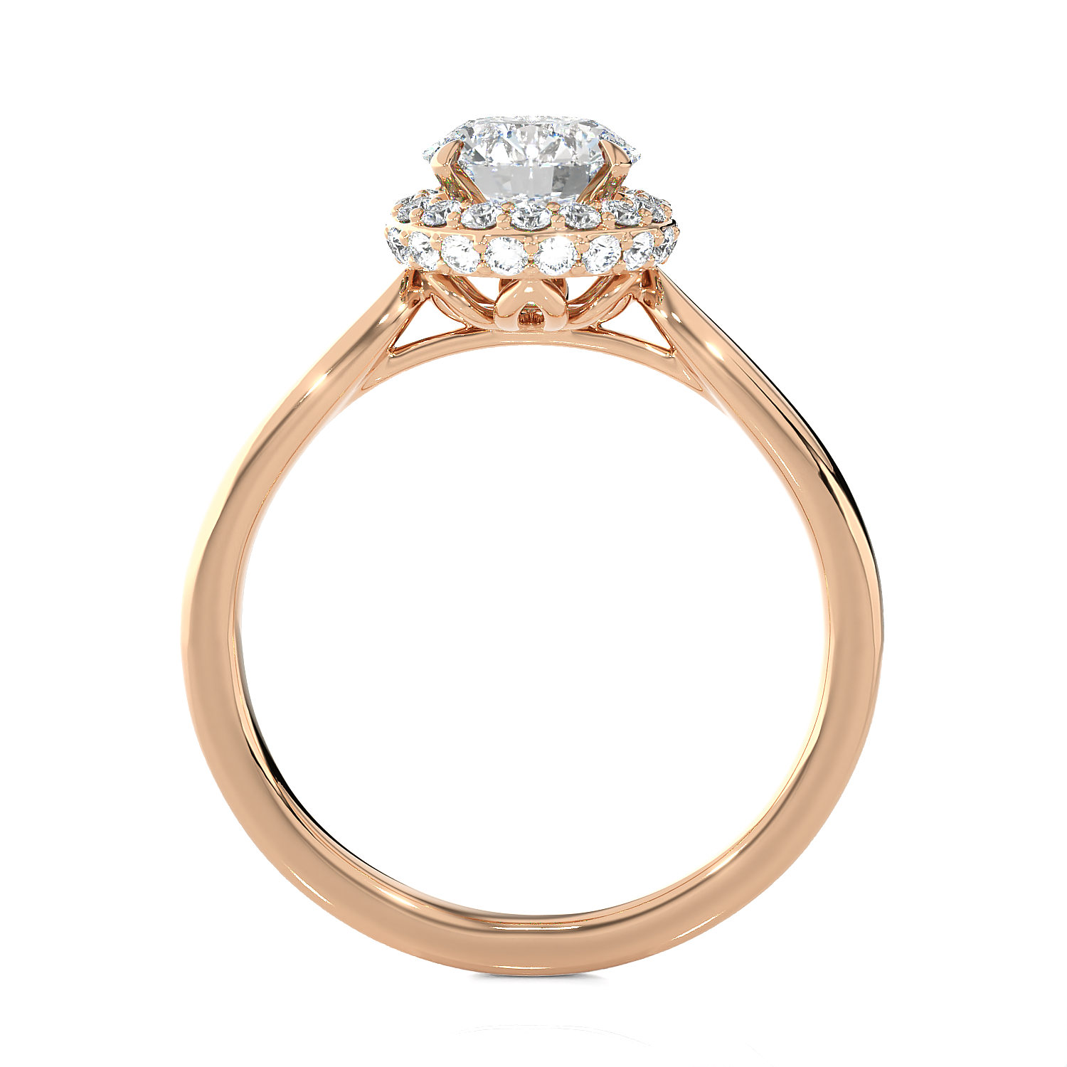 1 3/8 ctw Round Lab Grown Diamond Halo Engagement Ring