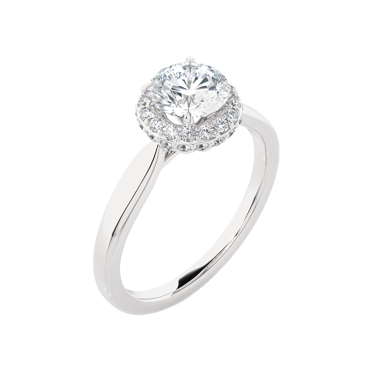 1 3/8 ctw Round Lab Grown Diamond Halo Engagement Ring